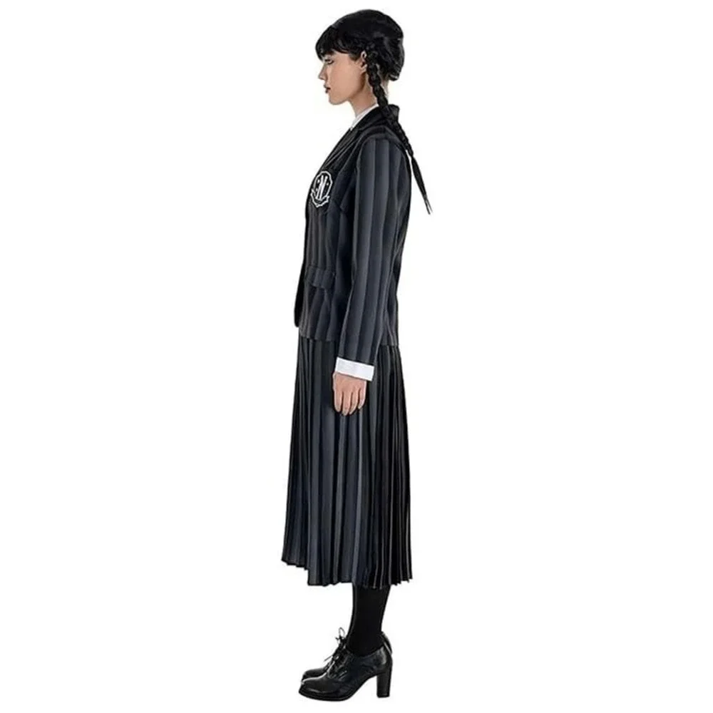 Wednesday Addams Costume Adult Small 2-4 Dress Blazer Amscan Halloween NWT